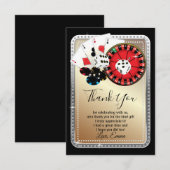 casino, carte de remerciements de poker (Devant / Derrière)