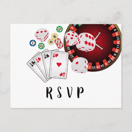 casino, casinonacht, Briefkaart RSVP (Voorkant)
