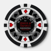 Casino Chip Bruiloft - Drink op ons - Silver & Red (Voorkant)