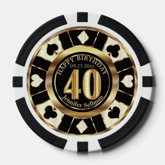 Casino Chip Las Vegas 40e verjaardag - Cream (Voorkant)