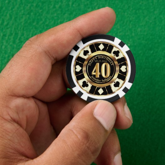 Casino Chip Las Vegas 40e verjaardag - Cream (Hand)