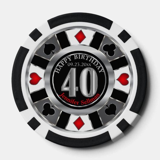 Casino Chip Las Vegas 40e verjaardag - Zilver (Achterkant)