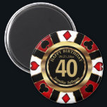 Casino Chip Las Vegas Anniversaire - Red Magnet<br><div class="desc">📌 VEUILLEZ LIRE ! ! Las Vegas Poker Chip Anniversaire dans Joli Red et Faux Gold Design Magnet. Ce design fonctionne bien pour n'importe quel anniversaire comme un 21ème anniversaire, 30ème, 40ème, 50ème, 60ème, 70ème anniversaire aussi... .fais-le tout âge que tu veux. Remarque : Toutes les zones de modèle n'ont...</div>