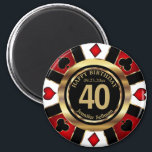 Casino Chip Las Vegas Anniversaire - Red Magnet<br><div class="desc">📌 VEUILLEZ LIRE ! ! Las Vegas Poker Chip Anniversaire dans Joli Red et Faux Gold Design Magnet. Ce design fonctionne bien pour n'importe quel anniversaire comme un 21ème anniversaire, 30ème, 40ème, 50ème, 60ème, 70ème anniversaire aussi... .fais-le tout âge que tu veux. Remarque : Toutes les zones de modèle n'ont...</div>