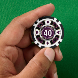 Casino Chip Las Vegas Birthday - Plum Paars