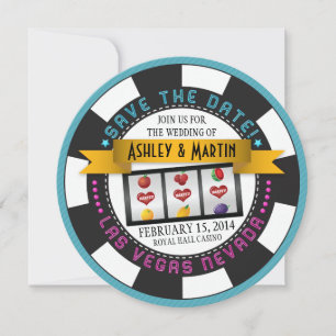 Casino Chip Vegas Wedding Sla de datum op Save The Date