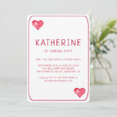 Casino Coeurs jouer carte Anniversaire Invitation (Debout devant)