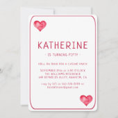 Casino Coeurs jouer carte Anniversaire Invitation (Devant)