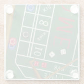 Casino Craps Table met Chips en Dice Glazen Onderzetter (Achterkant)