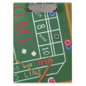 Casino Craps Table met Chips en Dice Klembord (Voorkant)