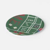 Casino Craps Table met Chips en Dice Papieren Bordje (Gekanteld)