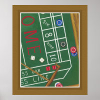 Casino Craps Table met Chips en Dice