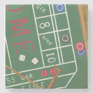 Casino Craps Table met Chips en Dice Stenen Onderzetter