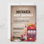 Casino de jeu moderne élégant Invitation Anniversa (Devant)