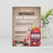 Casino de jeu moderne élégant Invitation Anniversa (Debout devant)