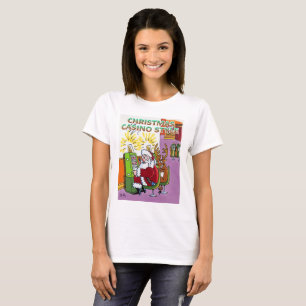 Casino de Noël style femme blanc T-shirt
