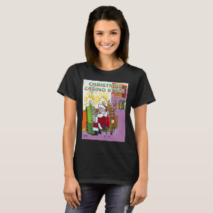 Casino de Noël style femme noir T-shirt