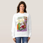 Casino de Noël style femme sweatshirt blanc (Devant entier)