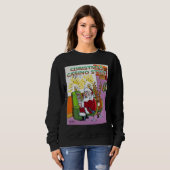 Casino de Noël style femme sweatshirt noir (Devant entier)