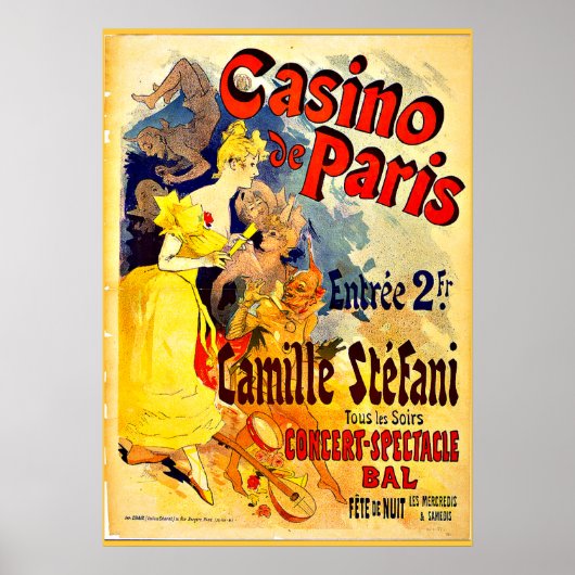 Casino de Paris door Jules Cheret, oude poster (Voorkant)