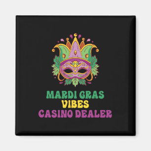Casino Dealer Mardi Gras Vibes Magneet