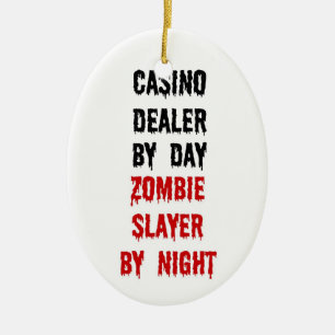 Casino Dealer Zombie Slayer Keramisch Ornament