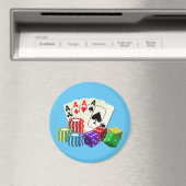 Casino Dice Poker chips Kaarten Magneet (Insitu (Vaatwasser))