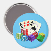 Casino Dice Poker chips Kaarten Magneet (Voorkant / Achterkant)