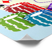 Casino Dice, pokerchips, Kaarten spelen Poster (Hoek)