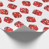 Casino Dice Rood en Wit Cadeaupapier (Hoek)