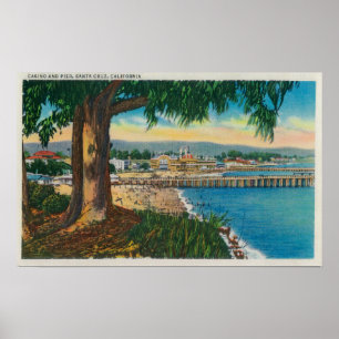 Casino en Pier, Santa Cruz, Santa Cruz, CA Poster
