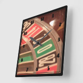 Casino Gambling Roulette Wheel Retro Style Vierkante Klok (Hoek)
