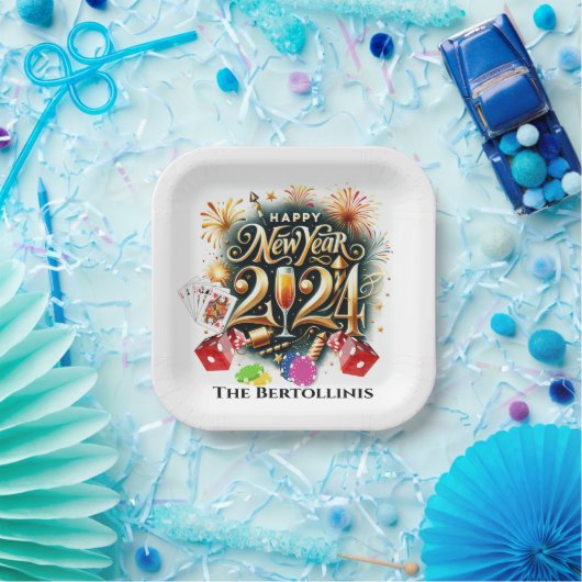 Casino Gokken Gelukkig Nieuwjaar Papieren Bordje (Feest)