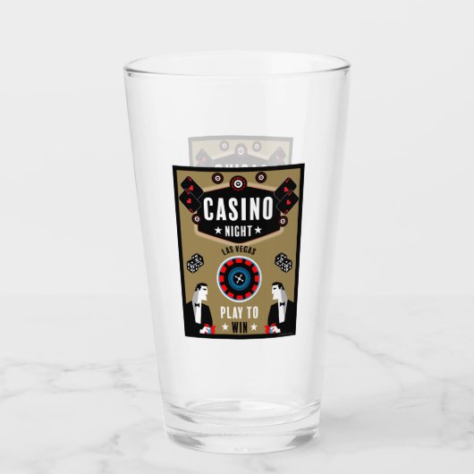 Casino Gokken Poker Roulette Glas (Voorkant)