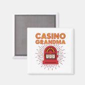 Casino Grandma Slot Machine Gambling Grootmoeder Magneet (Voorkant / Achterkant)