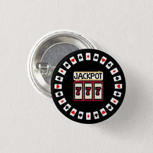 Casino Hit the Jackpot 777 Ronde Button 3,2 Cm (Voorkant /achterkant)
