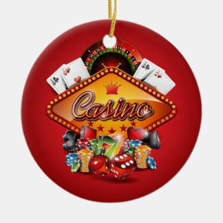 Casino-illustratie met gokelementen keramisch ornament
