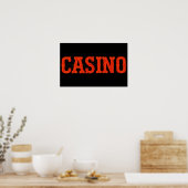 Casino in Neon Red Poster (Keuken)