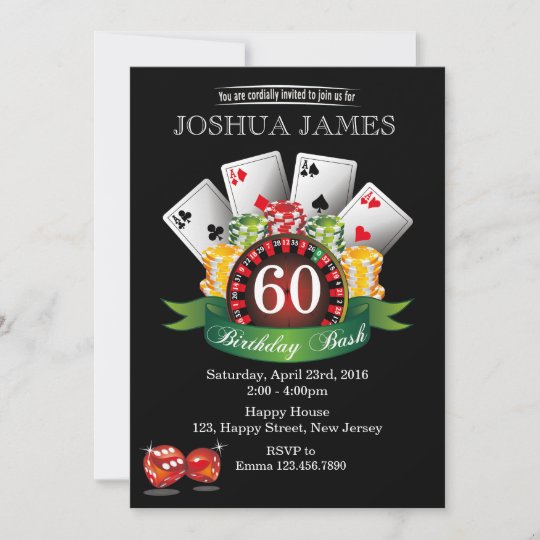 Casino Invitation A L Anniversaire Du 60e Annivers Zazzle Be