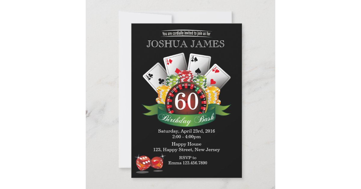 Casino Invitation A L Anniversaire Du 60e Annivers Zazzle Be