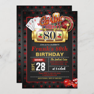 Casino Invitation à l'anniversaire du 80e annivers