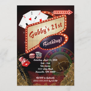 Casino Invitation, Casino Party Kaart