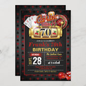 Casino Invitation d'anniversaire 70e (Devant / Derrière)