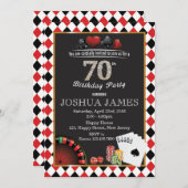 Casino Invitation d'anniversaire 70e (Devant / Derrière)
