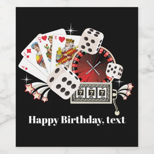 casino invitation, étiquette de vin (Étiquettes simples)