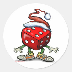 Casino Kerstmis Ronde Sticker
