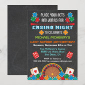 Casino Las Vegas Gambling Party Invitation (Devant / Derrière)