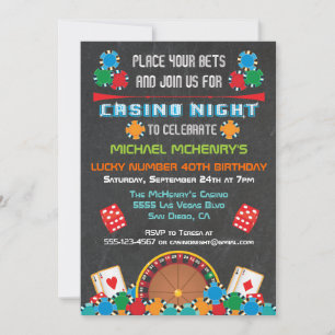 Casino Las Vegas Gambling Party Invitation Kaart