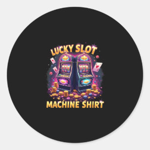 Casino Las Vegas Gokkers Lucky Slot Machin Ronde Sticker