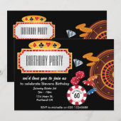 casino las vegas jeux thème invitation (Devant / Derrière)
